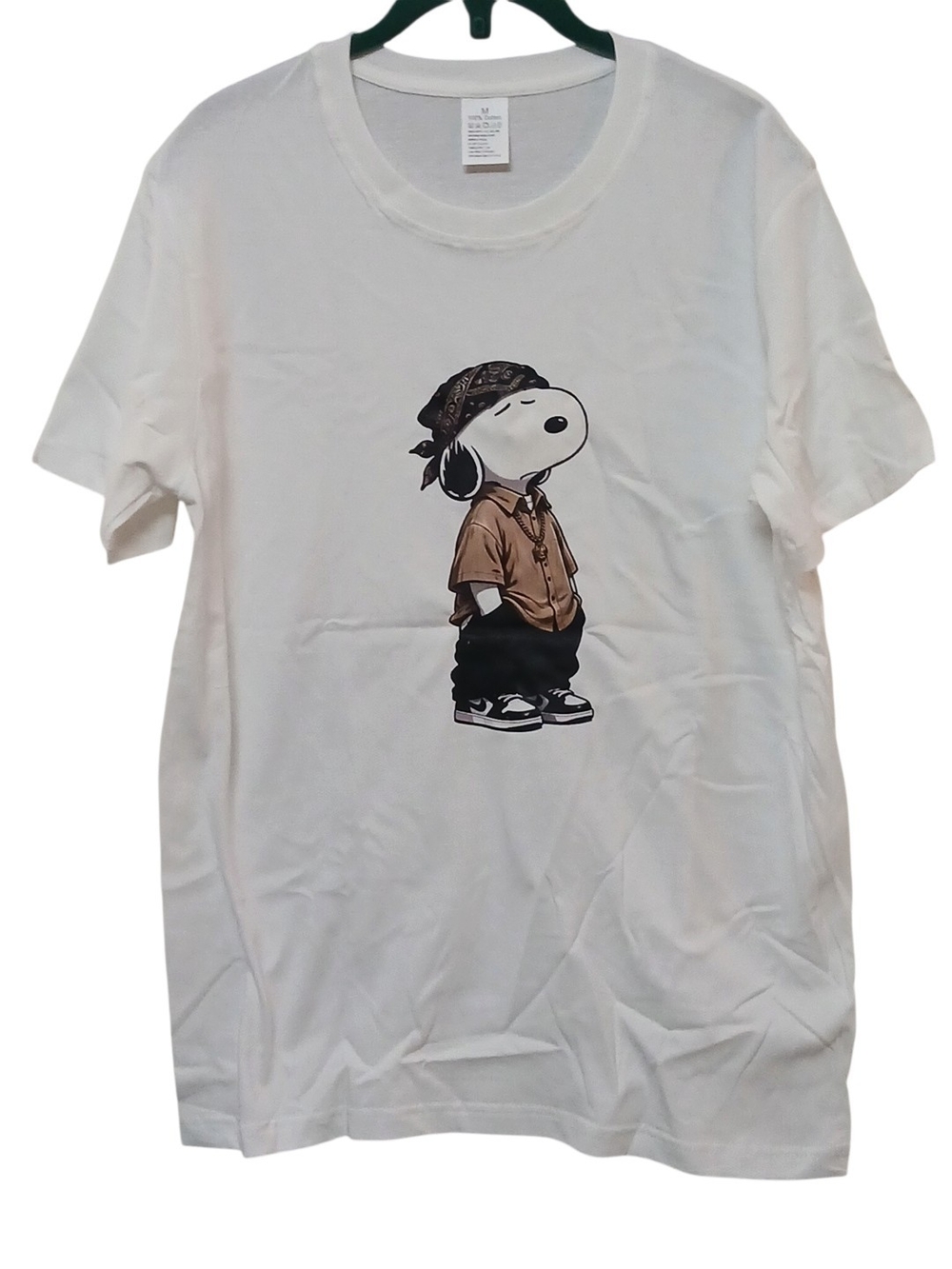 Peanuts -NWT Short Sleeve Tee Shirt, Snoopy Dressed in Grunge Style, 100% Cotton